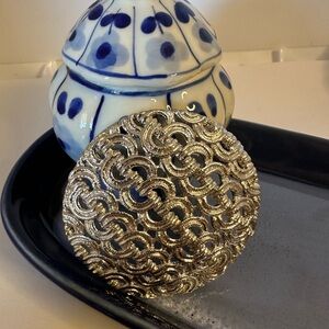 Monet Gold and Blue Ceramic Art Piece